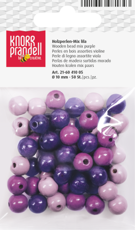 HOBBY - Set 50 Mărgele Lemn 10mm Mix Violet Knorr Prandell