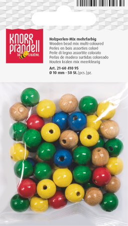 HOBBY - Set 50 Mărgele Lemn 10mm Multicolore Knorr Prandell