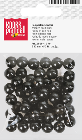 HOBBY - Set 50 Mărgele Lemn 10mm Negru Knorr Prandell