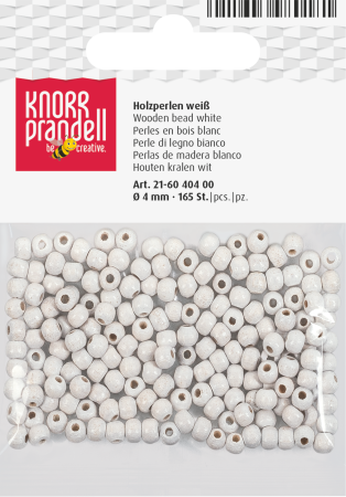 HOBBY - Set 165 Mărgele Lemn 4mm Alb Knorr Prandell