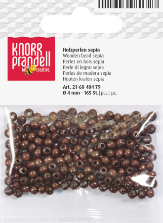 HOBBY - Set 165 Mărgele Lemn 4mm Maro Sepia Knorr Prandell