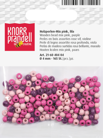 HOBBY - Set 165 Mărgele Lemn 4mm Mix Roz-Violet Knorr Prandell