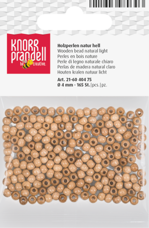 HOBBY - Set 165 Mărgele Lemn 4mm Natur Deschise Knorr Prandell