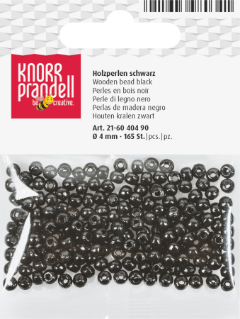 HOBBY - Set 165 Mărgele Lemn 4mm Negre Knorr Prandell