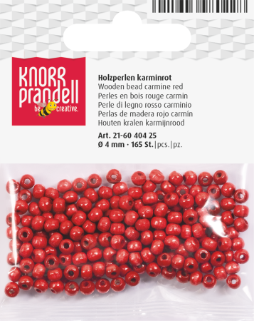 HOBBY - Set 165 Mărgele Lemn 4mm Roșu Carmin Knorr Prandell