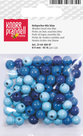 HOBBY - Set 85 Mărgele Lemn 8mm Mix Albastru Knorr Prandell