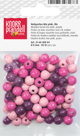HOBBY - Set 85 Mărgele Lemn 8mm Mix Roz-Violet Knorr Prandell