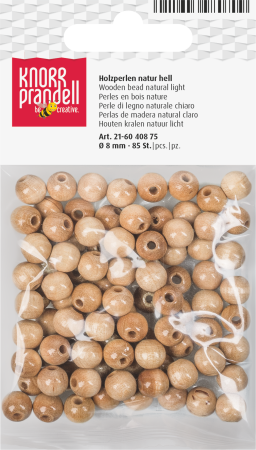 HOBBY - Set 85 Mărgele Lemn 8mm Natur Deschis Knorr Prandell