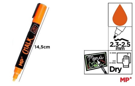 Marker Creta lichida - MARKER CRETA IPB VARF 2.3MM-2.5MM PORTOCALIU PE551NA-S