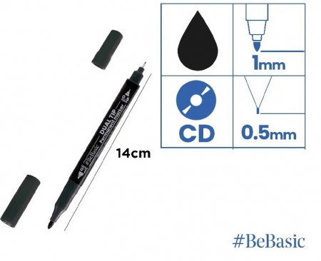 MARKER PERMANENT BeBasic PENTRU CD 2 CAPETE 0.5MM-1.0MM NEGRU 4/set S056-01 [1]