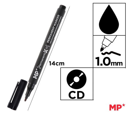 INSTRUMENTE DE SCRIS - MARKER PERMANENT IPB CD/DVD 1.0MM NEGRU PE415-S