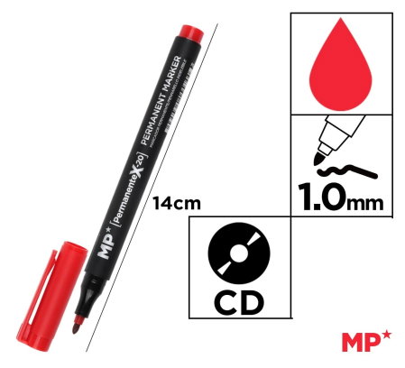 Marker cd - MARKER PERMANENT IPB CD/DVD 1.0MM ROSU PE416-S