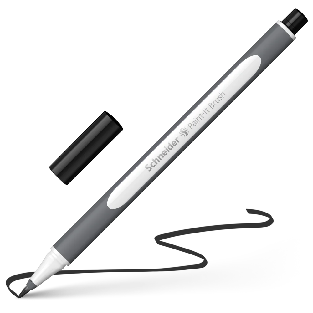 Marker tip pensula - Marker Tip Pensulă Schneider Paint-It Negru MKP215