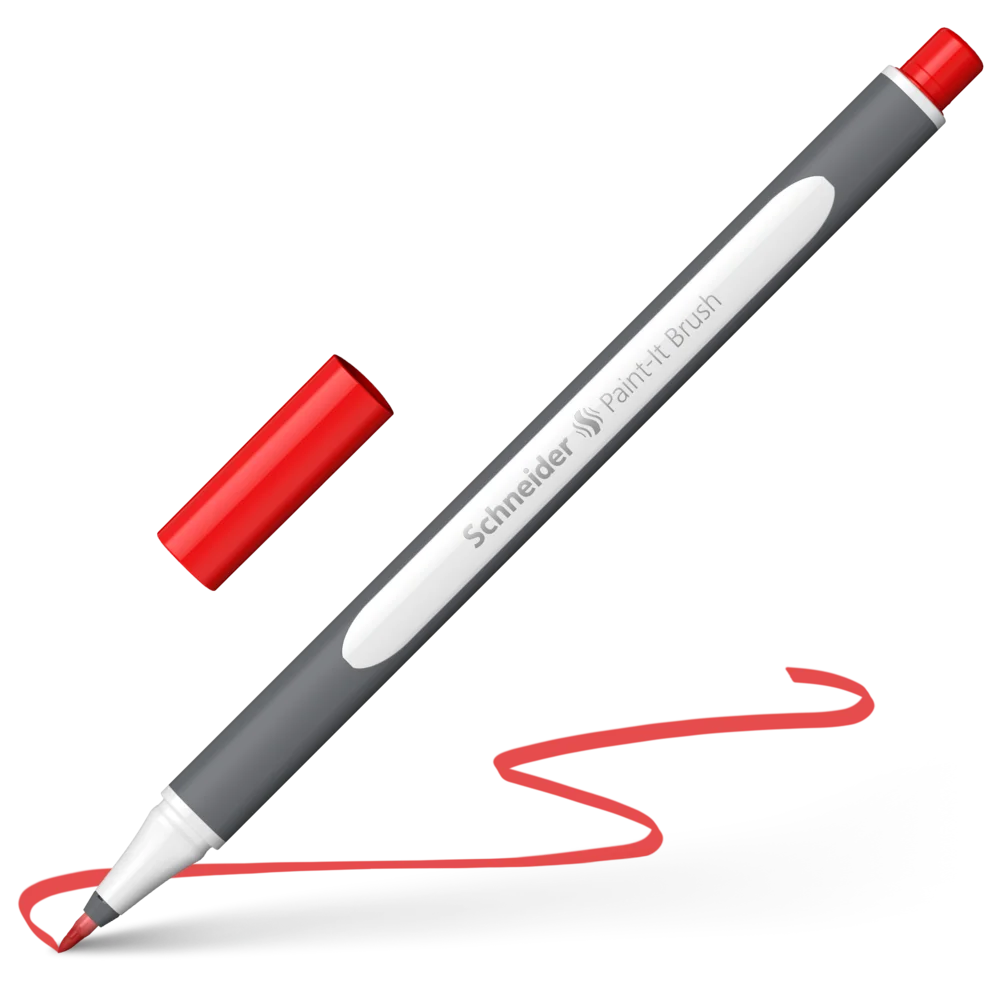 Marker tip pensula - Marker Tip Pensulă Schneider Paint-It Roșu MKP215