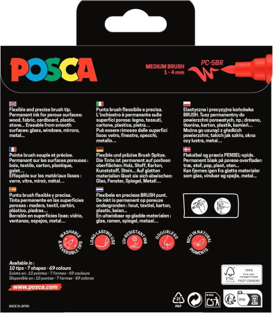 MARKER UNI POSCA PC-5BR 1-4MM 8 CULORI/SET VARF PENSULA M1602 [1]