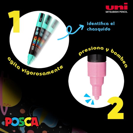 MARKER UNI POSCA PC-5M 1.8-2.5 MM 8 CULORI/SET CULORI PASTEL M1487 [7]