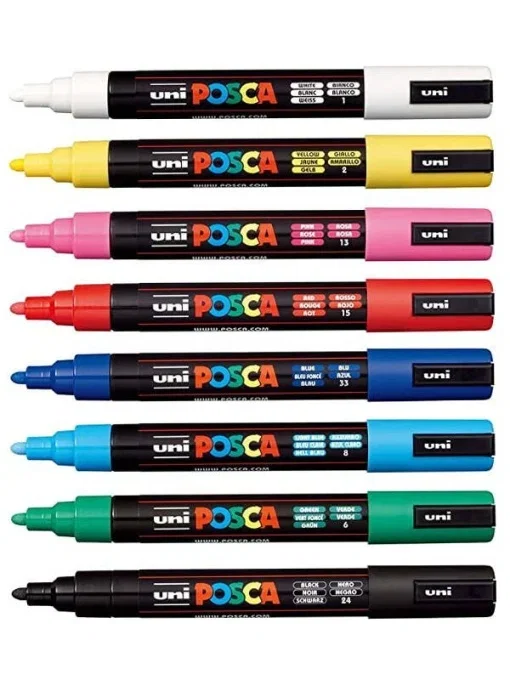 MARKER UNI POSCA PC-5M 1.8-2.5MM 8 CULORI/SET M1486 [1]