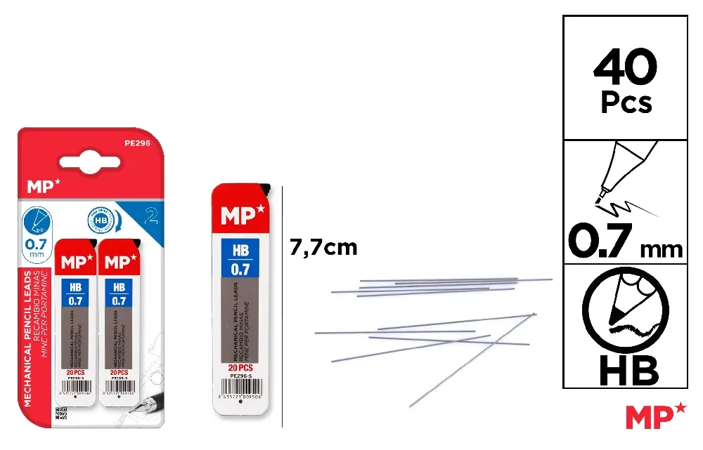 INSTRUMENTE DE SCRIS - MINA CREION IPB 0.7MM HB, 2/SET, 40 BUC PE296