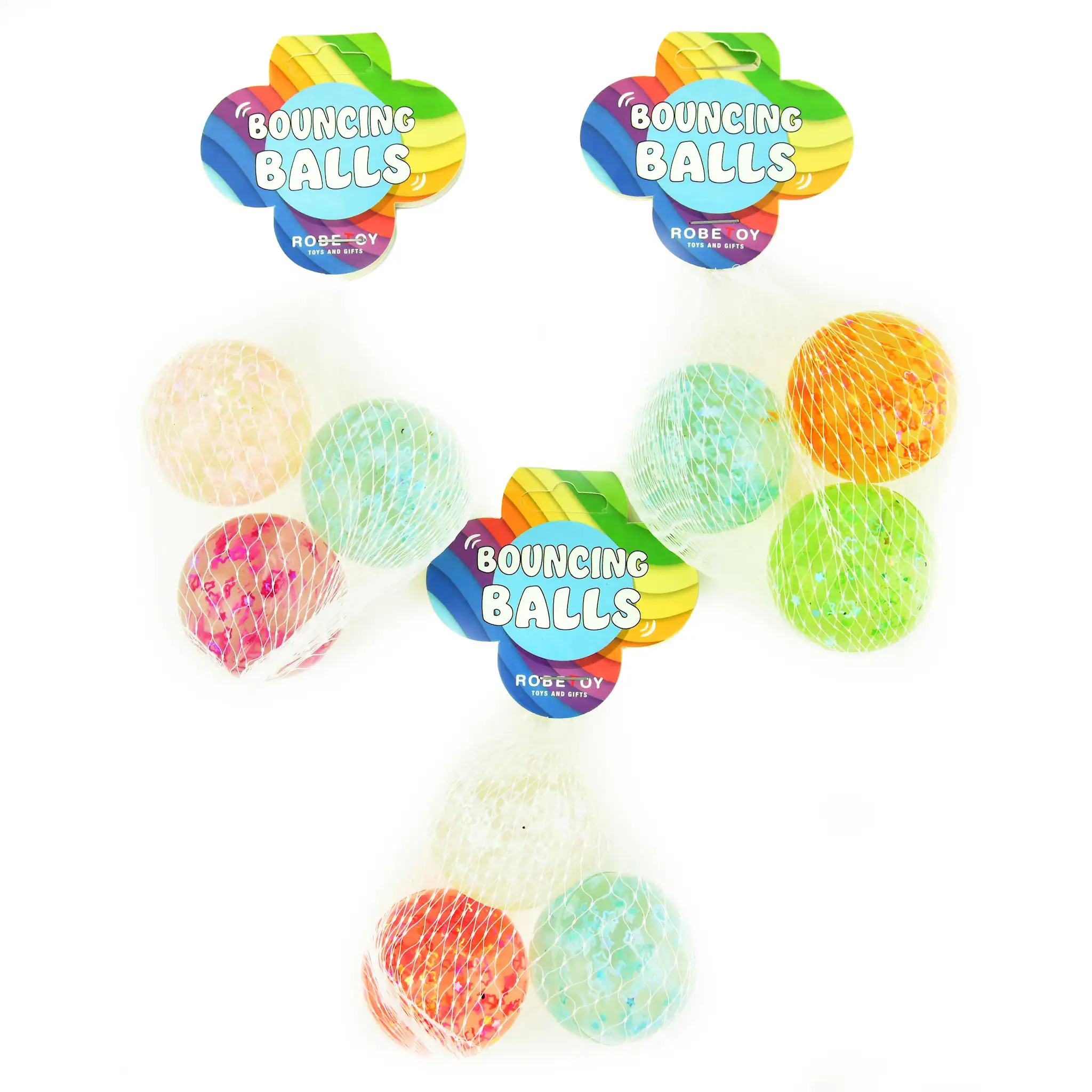 Mingiuțe Săritoare cu Glitter - Set 3 bucăți 4.5cm 54245 - Asortat Non-Toxic [1]