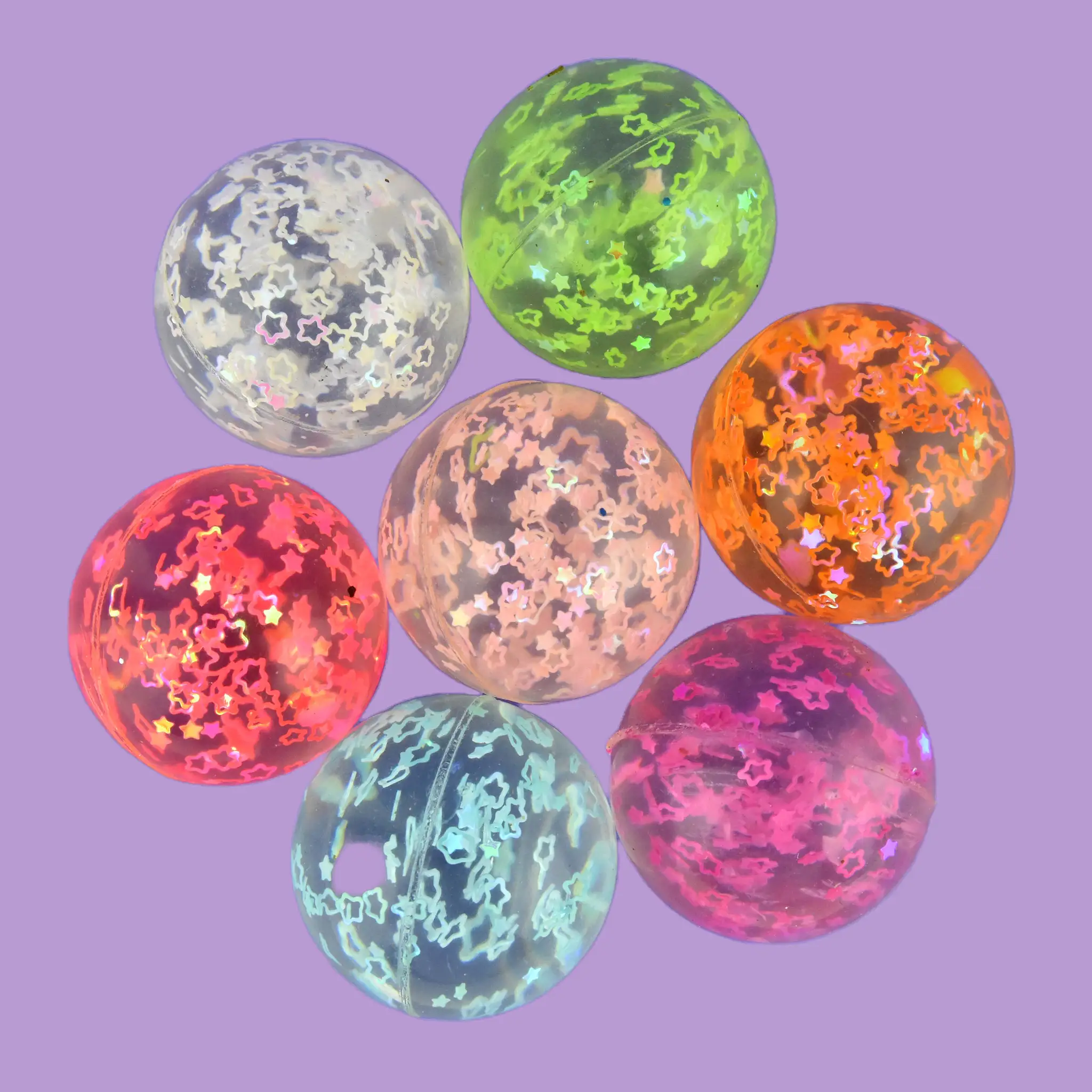 ARTICOLE COPII - Mingiuțe Săritoare cu Glitter - Set 3 bucăți 4.5cm 54245 - Asortat Non-Toxic