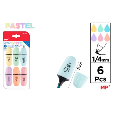 INSTRUMENTE DE SCRIS - Mini Textmarker IPB 6/Set Culori Pastel PE532