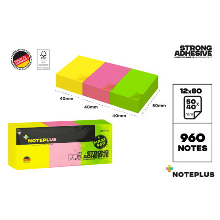 HARTIE PRODUSE DIN HARTIE - Note Adezive IPB 3 Culori 50x40mm 960 Pcs N013-01