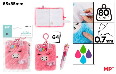 RECHIZITE SCOLARE IPB - NOTES CU PUF IPB 65*85MM 64 FILE FANTASY UNICORN + PIX PB834-01