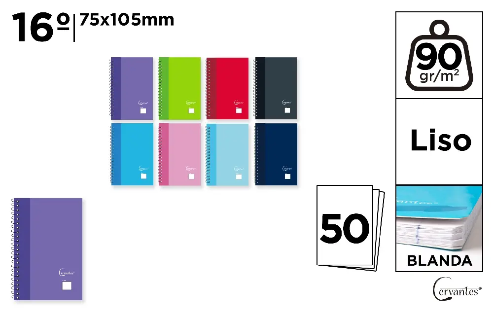 Blocnotes - NOTES IPB 75*105MM SPIRA 50F VELIN COPERTA CARTON MOALE PB219
