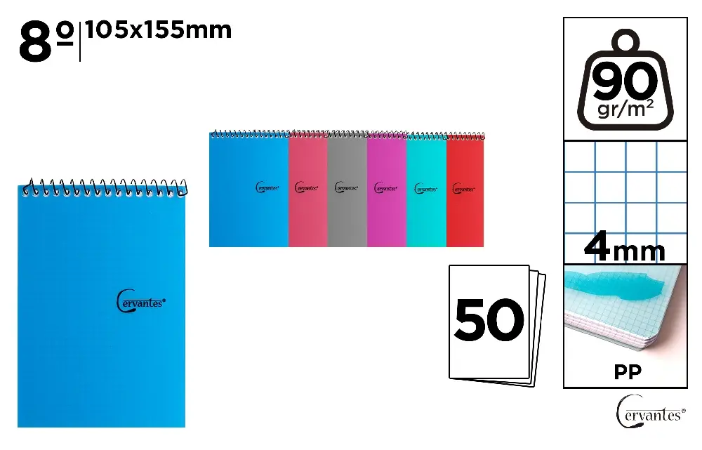Blocnotes - NOTES IPB PP 105*155MM SPIRA 50F PATRATELE TRANSLUCID CULORI ASORTATE PB190