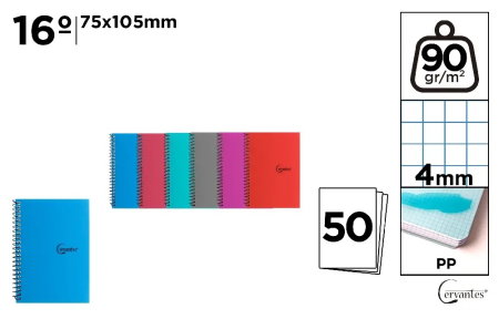 Blocnotes - NOTES IPB PP 75*105MM SPIRA 50F PATRATELE TRANSLUCID CULORI ASORTATE PB193