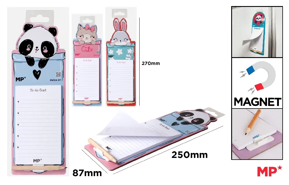 Carnetele notite copii - NOTES MAGNETIC IPB CU CREION 8.7*23.5CM ANIMALE PN124-07
