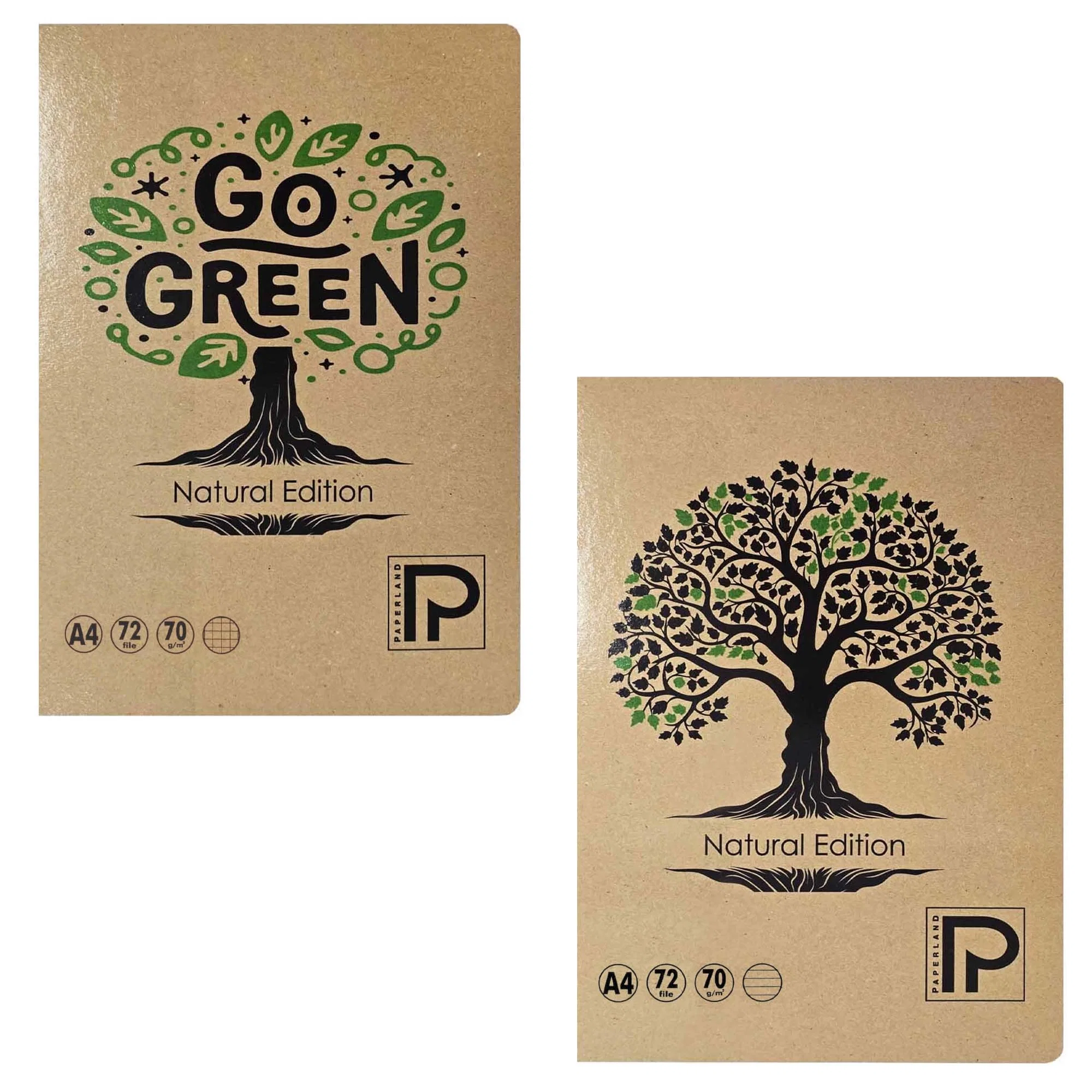 Import - CAIET A4 72F 70G, COPERTĂ CARTON NATUR, PĂTRĂȚELE 24800044