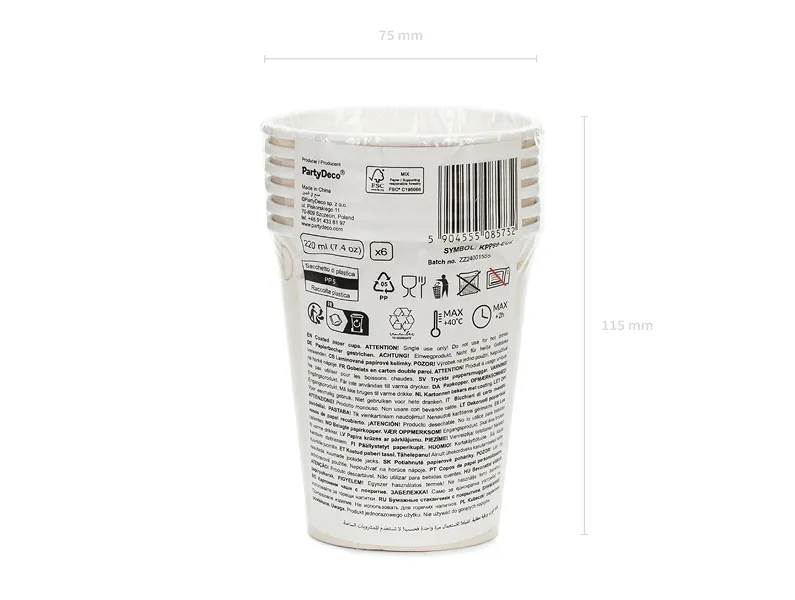 Pahare Carton Stirrups Bej cu Auriu 220ml 6 buc [5]