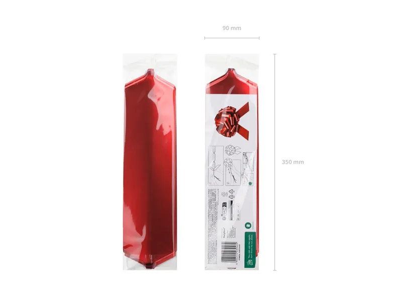 Panglică Decorativă DIY Roșie 30cm KOZ1S-007 - [2]