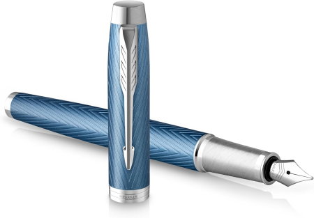 INSTRUMENTE SCRIS DE LUX SI CADOURI - PARKER STILOU IM PREMIUM ALBASTRU-ARGINTIU PENITA F 160424