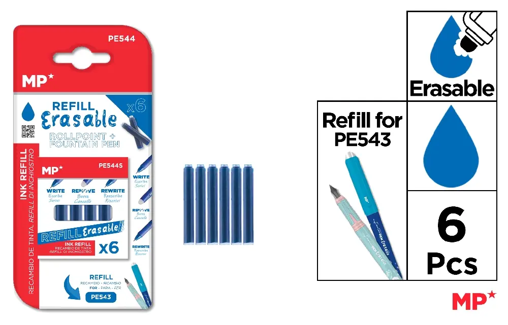 RECHIZITE SCOLARE IPB - PATROANE IPB CERNEALA ALBASTRA CU STERGERE 6/SET PE544