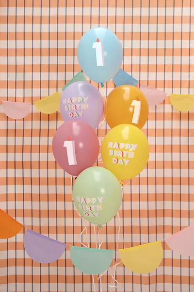 Baloane latex - BALOANE Balloons 30 cm, Happy Birthday 1, mix, 6/SET SB14P-351-000-6