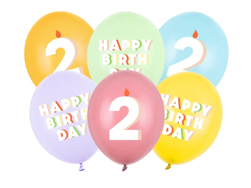BALOANE Balloons 30 cm, Happy Birthday 2, mix, 6/SET SB14P-352-000-6 [1]