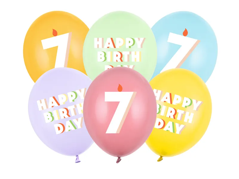 BALOANE Balloons 30 cm, Happy Birthday 7, mix, 6/SET SB14P-357-000-6 [1]