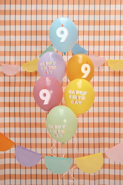 Baloane latex - BALOANE Balloons 30 cm, Happy Birthday 9, mix, 6/SET SB14P-359-000-6