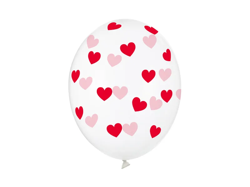 Baloane si accesorii - BALOANE Balloons 30cm, Hearts, Crystal Clear, red 50/SET SB14C-228-099R