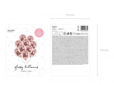 PD BALOANE Glossy Balloons 30cm rose gold 10/SET CHB1-019R-10 [3]