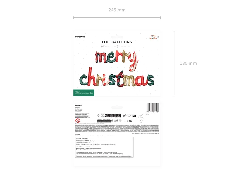 BALON FOLIE ALUMINIU Merry Christmas, 143x25cm, mix FB311 [1]