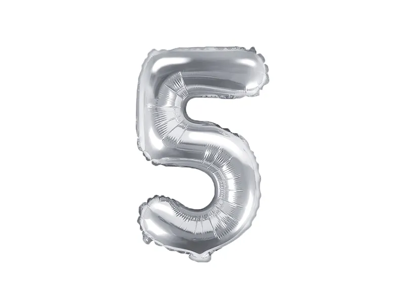 BALON FOLIE ALUMINIU Number "5", 35cm, silver FB10M-5-018 [1]