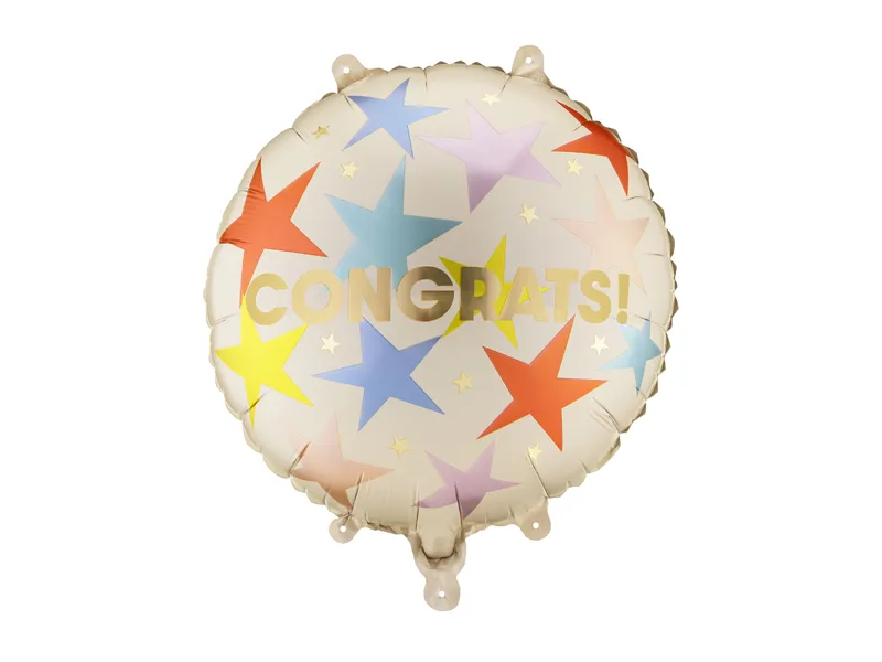 Baloane si accesorii - BALON FOLIE ALUMINIU Round "Congrats", 35x35cm, mix FB339