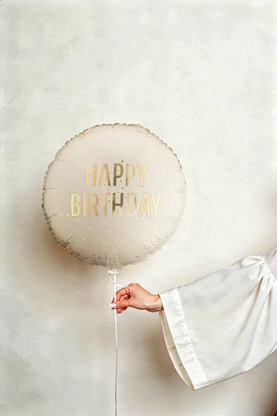 BALON FOLIE ALUMINIU Round Happy Birthday, 35x35cm, cream FB353-079 [2]