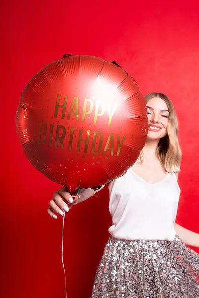 BALON FOLIE ALUMINIU Round Happy Birthday, 35x35cm, dark red FB353-007C [1]
