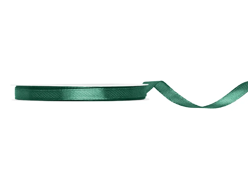 Fundite, Panglici , Benzi Craciun - BANDA SATIN, Satin Ribbon, bottle green, 6mm/25m TS6-012B