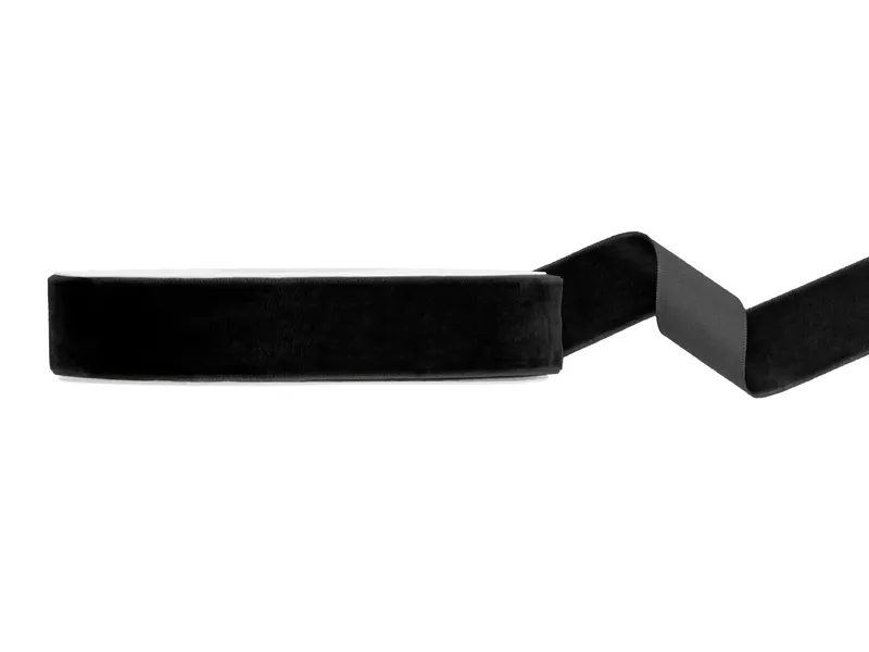 DE SEZON - BANDA VELUR, Velur ribbon, black, 25mm/10m TW25-010