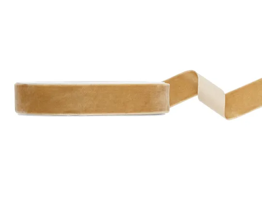 BANDA VELUR, Velur ribbon, cold gold, 25mm/10m TW25-019Z [0]